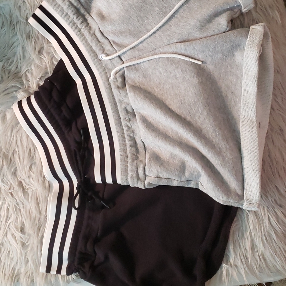 Adidas Workout shorts.  Two.  One black, one gray.